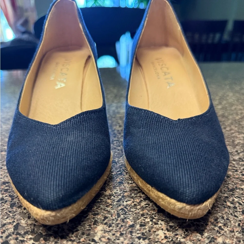 “VISCATA” Roses Canvas Espadrille Wedges